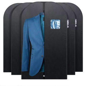 Black non-woven suit bag with air holes