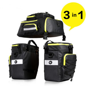3 in 1 bicycle saddle bag multifunctional bicycle rear rack luggage bag backpack with rain cover