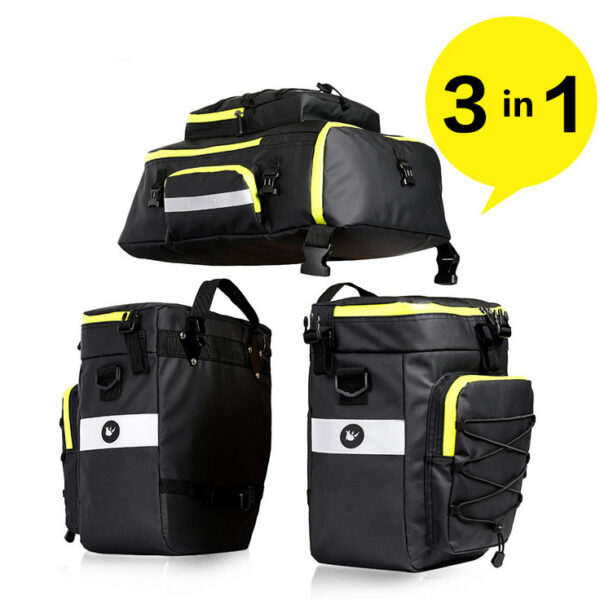 3 in 1 bicycle saddle bag multifunctional bicycle rear rack luggage bag backpack with rain cover