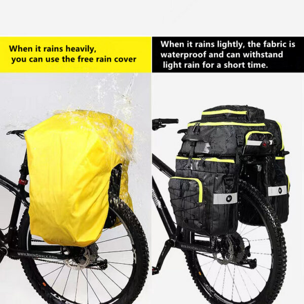 3 in 1 bicycle saddle bag multifunctional bicycle rear rack luggage bag backpack with rain cover