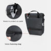 3 in 1 bicycle saddle bag multifunctional bicycle rear rack luggage bag backpack with rain cover