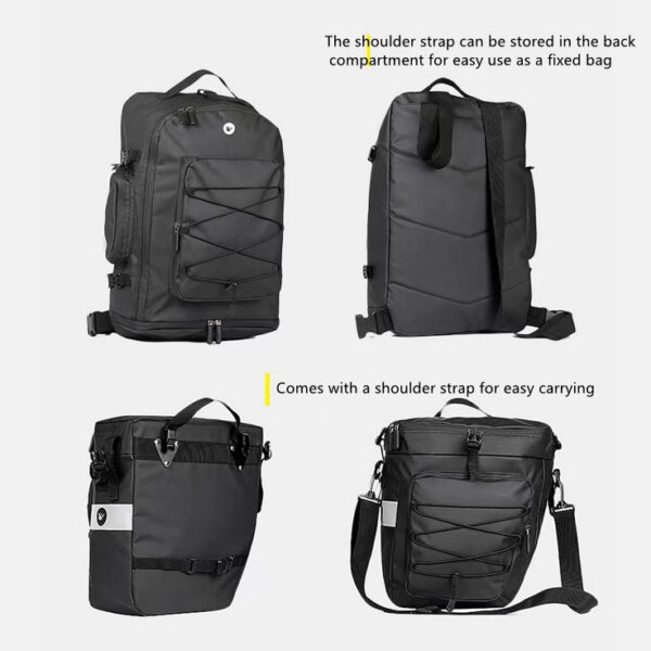 3 in 1 bicycle saddle bag multifunctional bicycle rear rack luggage bag backpack with rain cover