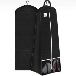 Black non-woven wedding dress storage bag, easy to carry after folding B-005